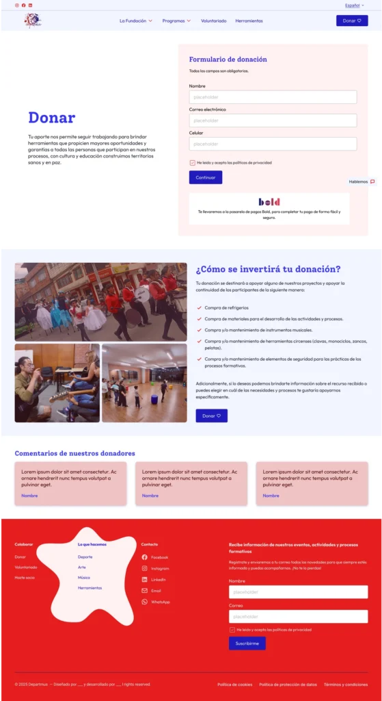 diseño web corporativa para fundación